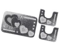 Tappeto bagno parure set 3 pezzi morbido assorbente antiscivolo lavabile moderno