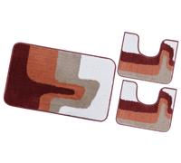 Tappeto Bagno Parure Set 3 Pezzi Morbido Shaggy Assorbente Antiscivolo Lavabile