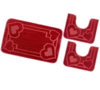 Tappeto Bagno Parure Set 3 Pezzi Soffice Assorbente Antiscivolo Lavabile Moderno