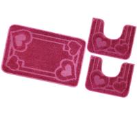 Tappeto Bagno Parure Set 3 Pezzi Soffice Assorbente Antiscivolo Lavabile Moderno