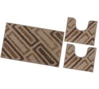 Tappeto Bagno Parure Set 3 Pezzi Soffice Moderno Assorbente Antiscivolo Lavabile