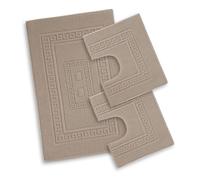 Tappeto Bagno Scendi Doccia Spugna 4 Misure o Set 3 Pezzi Cotone 11 Colori Greca