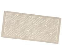 emmevi Tappeto Bagno Greca Tinta Unita Scendiletto Morbido Puro Cotone Assorbente Antiscivolo 65x150 Beige