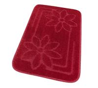 emmevi Tappeto Bagno Morbido Antiscivolo Assorbente Moderno Scendiletto MOD.Moorea 6 Set 3 Pezzi Rosso