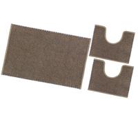 Tappeto bagno set 3 pezzi 100% cotone parure morbido antiscivolo tinta unita