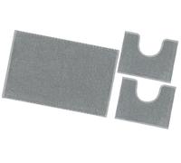 emmevi Tappeto Bagno Set 3 Pezzi 100% Cotone Morbido Antiscivolo Parure Lavabile Mod.SOFTY SET 3 PZ GRIGIO