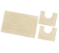 Tappeto bagno set 3 pezzi 100% cotone parure morbido antiscivolo tinta unita