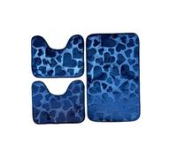 Tappeto Bagno Set 3 pezzi Antiscivolo Memory Cuori Morbido Confortevole Qualità