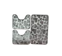 Tappeto Bagno Set 3 pezzi Antiscivolo Memory Cuori Morbido Confortevole Qualità
