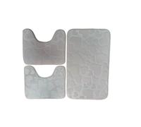 Tappeto Bagno Set 3 pezzi Antiscivolo Memory Cuori Morbido Confortevole Qualità