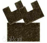 Tappeto Bagno Tris Antiscivolo Vari Colori Doccia Bidet Water Shaggy 3 pz Sarani