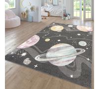 TT Home Tappeto Bambini Cameretta Bambina Ragazzi Moderno Arcobaleno Nuvola Motivo Con Animale Colorato, Colore:Antracite, Dimensione:160x220 cm