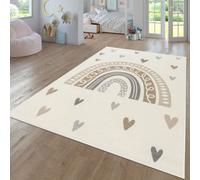 TT Home Tappeto Bambini Cameretta Bambina Ragazzi Moderno Arcobaleno Nuvola Motivo Con Animale Colorato, Colore: Beige, Dimensione:120x160 cm