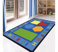 Tappeto Bambini Grande Strisciante Con Abc E Forme, Educativo Antiscivolo Tappeti Tappetini Da Gioco Per Camera Da Letto E Sala Giochi, Blu Giallo Rosso E Verde