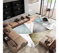 Tappeto bambini morbido blu giallo grigio marmo texture geometrico triangolo tappeti cameretta bimbi 120x160cm