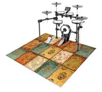 Tappeto Batteria 180 x 160 cm Drum Carpet Tappeto Batteria Acustica Antiscivolo, Tappeto a Tamburo per Rullante per Grancassa E Altri Tappetini per Strumenti Musicali Tappetino Insonorizzante
