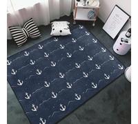 Tappeto bianco con stampa spray e ancora, per soggiorno, antiscivolo, lavabile, 7,6 x 12,4 cm, morbido tappeto per interni, per camera da letto, sala da pranzo, soggiorno, camera, 152 x 99 cm