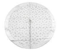 Tappeto bianco e argento gonna copri piede base per albero di natale decorazioni