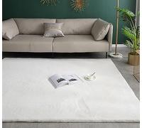 Tappeto bianco fatto a mano, grande, in cotone, per soggiorno, cucina, camera da letto, corridoio, morbido, a pelo corto, lavabile in lavatrice, 120 x 170 cm, decorazione perfetta per la casa.