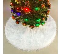 Tappeto Bianco Gonna copribase con Pelliccia copri piede per Albero di Natale 90