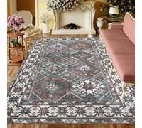 Tappeto blu per la camera dei giovani, 70 x 140 cm, con grafica retrò, antiscivolo, confortevole, elegante, per corridoio e soggiorno, perfetto per rinnovare la camera da letto, design d'interni alla