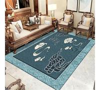 Tappeto blu retrò floreale per sala giochi, 130 x 190 cm, tappeto antiscivolo per preghiera adatto ai cani, tappetino per camera da letto per bambini, elegante decorazione per la casa, soluzione