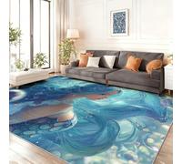 Tappeto Bolla della sirena dei sogni Antiscivolo Lavabile Pelo Corto Pelo Corto, Morbido, per Salotto, Camera da Letto Verde e blu Design Moderno e Elegante 160x230