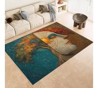 Tappeto Camera da Letto 100x150 cm Stampa Albero Volto Mandala Arte 3D Imitazione Cashmere Tappeto Antiscivolo Tappeti Cucina Adatto Per Soggiorno Sala da Tè Spazi Esterni di Tenute dii Campagna
