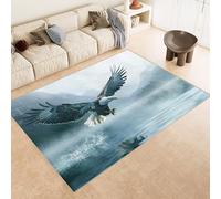 Tappeto Camera da Letto 100x150 cm Stampa Aquila Volare Cielo Acqua 3D Imitazione Cashmere Tappeto Antiscivolo Tappeti Cucina Adatto Per Soggiorno Sala da Tè Spazi Esterni di Tenute dii Campagna