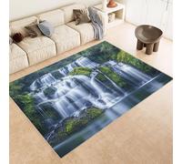 Tappeto Camera da Letto 100x150 cm Stampa Cascata Pietra Albero Ruscello 3D Imitazione Cashmere Tappeto Antiscivolo Tappeti Cucina Adatto Per Soggiorno Sala da Tè Spazi Esterni di Tenute dii Campagna