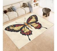Tappeto Camera da Letto 100x150 cm Stampa Farfalla Colorato Creativo 3D Imitazione Cashmere Tappeto Antiscivolo Tappeti Cucina Adatto Per Soggiorno Sala da Tè Spazi Esterni di Tenute dii Campagna