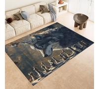 Tappeto Camera da Letto 100x150 cm Stampa Lupo Corona Scacchi Pezzo 3D Imitazione Cashmere Tappeto Antiscivolo Tappeti Cucina Adatto Per Soggiorno Sala da Tè Spazi Esterni di Tenute dii Campagna