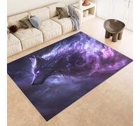 Tappeto Camera da Letto 100x150 cm Stampa Lupo Stelle Galassia Animali 3D Imitazione Cashmere Tappeto Antiscivolo Tappeti Cucina Adatto Per Soggiorno Sala da Tè Spazi Esterni di Tenute dii Campagna
