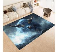 Tappeto Camera da Letto 100x150 cm Stampa Mucca Fiume Creativo Animali 3D Imitazione Cashmere Tappeto Antiscivolo Tappeti Cucina Adatto Per Soggiorno Sala da Tè Spazi Esterni di Tenute dii Campagna