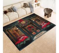 Tappeto Camera da Letto 100x150 cm Stampa Natale Vecchio Uomo Natale 3D Imitazione Cashmere Tappeto Antiscivolo Tappeti Cucina Adatto Per Soggiorno Sala da Tè Spazi Esterni di Tenute dii Campagna