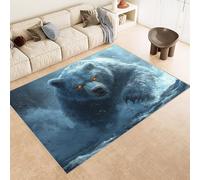 Tappeto Camera da Letto 100x150 cm Stampa Orso Fiume Creativo Animali 3D Imitazione Cashmere Tappeto Antiscivolo Tappeti Cucina Adatto Per Soggiorno Sala da Tè Spazi Esterni di Tenute dii Campagna