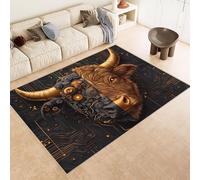Tappeto Camera da Letto 100x150 cm Stampa Rhino Meccanico Creativo 3D Imitazione Cashmere Tappeto Antiscivolo Tappeti Cucina Adatto Per Soggiorno Sala da Tè Spazi Esterni di Tenute dii Campagna