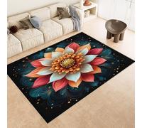 Tappeto Camera da Letto 120x180 cm Stampa Petali Colori Arte Piante 3D Imitazione Cashmere Tappeto Antiscivolo Tappeti Cucina Adatto Per Soggiorno Sala da Tè Spazi Esterni di Tenute di Campagna