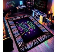 Tappeto Camera Da Letto Gaming Ragazzi Ragazzo Gamer Decor Moderno 3D Illusione Neon Gamepad Soggiorno Tappeto Antiscivolo Lavabile Gioco Camera Camera Bambini Tappeto Pavimento (Colour 4,160x230cm)