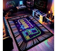 Tappeto Camera Da Letto Gaming Ragazzi Ragazzo Gamer Decor Moderno 3D Illusione Neon Gamepad Soggiorno Tappeto Antiscivolo Lavabile Gioco Camera Camera Bambini Tappeto Pavimento (Colour 3,160x230cm)