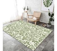 Tappeto Camera Da Letto Soggiorno Pelo Corto, William Morris Fiori Foglie Stampa Tappeto lavabile antiscivolo e morbido per Camera Da Letto Cucina Ufficio Verde Chiaro Giallo Chiaro, 160 x 230 cm