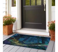 Tappeto Camera Lucciole della foresta in stile anime Gaming Divano Comodino Lavabile 60x150 cm Tappeto per Camera da letto Ragazzi Ragazza Adolescenti Flanella Antiscivolo Famiglie genitore-figlioBlu