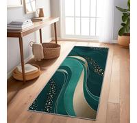 Tappeto Camera Lusso moderno, ondulato e sobrio. Gaming Divano Comodino Lavabile 60x180 cm Tappeto per Camera da letto Ragazzi Ragazza Adolescenti Flanella Antiscivolo Home Decor Verde