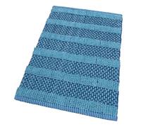 Tappeto Camera Scendiletto Bagno Cotone Intrecciato Effetto 3D Morbido Assorbente 60x120 Azzurro