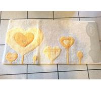 TAPPETO DA BAGNO O CAMERETTA CON CUORI COTONE PANNA ROSA ANTISCIVOLO cm 50x100