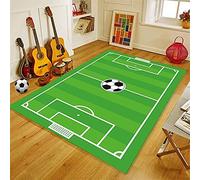 Tappeto Campo da Basket Calcio Pavimento Moderno Tappeto Salotto Bambini Ragazzo Ragazzi Camera da Letto Senza Pelo Corto Lavabile Antiscivolo Gioco Tappetino Auto Tappetini (Verde,50x80 cm)