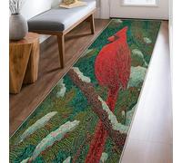 Tappeto Cardinale Runner Inverno Natura Ramo di Pino Foglie Inverno Rosso A Pelo Basso Estetico Rettangolare Tappeto per il Pavimento Della Casa Per La Cucina Comodino Ingresso Corridoio Decorazione