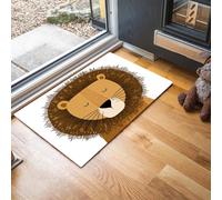 Tappeto Carino Muso Di Leone Ingresso Interno Tappeti Disegni Dei Bambini 40 x 60 cm Antiscivolo Lavabile in Lavatrice Tapette Cucina Camera da Letto Entrata Scendiletto - Marrone