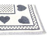 Tappeto Casa Bagno/Cucina Cotone Con Cuori Disegno Braies Colore Grigio