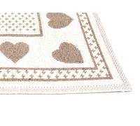 Tappeto Casa Bagno/Cucina Cotone Con Cuori Disegno Braies Colore Tortora
